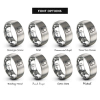 font options for inside engraving on gray open back headphones rings