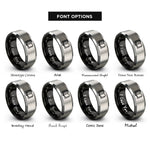 font options for inside engraving on black & gray open book rings