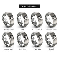 font options for inside engraving on silver open book rings