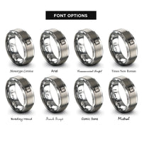 font options for inside engraving on grey open book rings