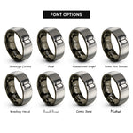 font options for inside engraving on gunmetal & gray open book rings