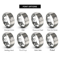 font options for inside engraving on grey open coffin rings