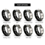 font options for inside engraving on black & grey open end wrench rings