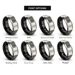 font options for inside engraving on black & grey open end wrench rings