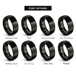 font options for inside engraving on black open end wrench rings