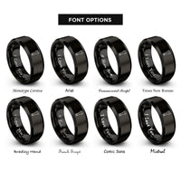 font options for inside engraving on black open end wrench rings