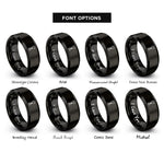 font options for inside engraving on black open end wrench rings