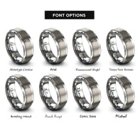 font options for inside engraving on grey open end wrench rings