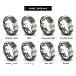 font options for inside engraving on grey open end wrench rings