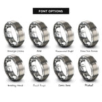 font options for inside engraving on grey open end wrench rings