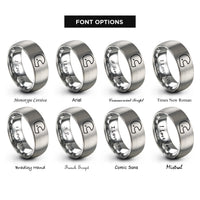 font options for inside engraving on grey open face helmet rings