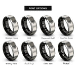 font options for inside engraving on black & gray open house sign rings