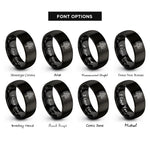 font options for inside engraving on black open house sign rings
