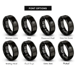 font options for inside engraving on black open house sign rings