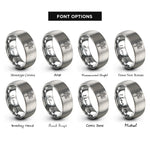 font options for inside engraving on gray open house sign rings