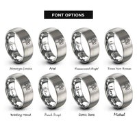 font options for inside engraving on gray open house sign rings