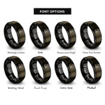 font options for inside engraving on gunmetal & black openface helmet rings