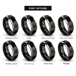 font options for inside engraving on black & gray opera singer rings
