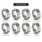 font options for inside engraving on silver opera singer rings