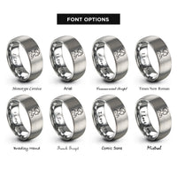 font options for inside engraving on silver opera singer rings
