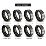 font options for inside engraving on black & gray ophanim flaming wheel rings