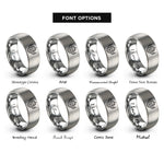 font options for inside engraving on grey ophanim flaming wheel rings