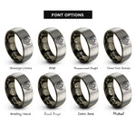 font options for inside engraving on gunmetal & grey ophanim flaming wheel rings