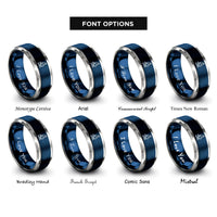 font options for inside engraving on blue & gray optical microscope rings