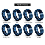 font options for inside engraving on blue optical microscope rings