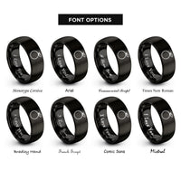 font options for inside engraving on black orange rings