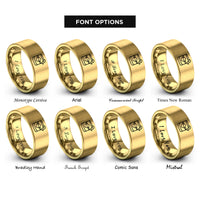 font options for inside engraving on gold orange peel rings