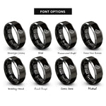 font options for inside engraving on black & gray orange slice rings