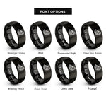 font options for inside engraving on black orange slice rings
