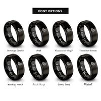 font options for inside engraving on black orange slice rings