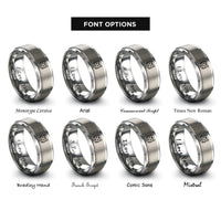 font options for inside engraving on grey orange tabby icon rings
