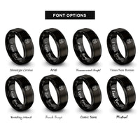 font options for inside engraving on black orangutan rings