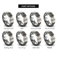 font options for inside engraving on grey orangutan rings