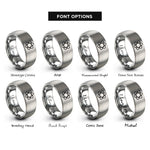 font options for inside engraving on gray orbit rings rings