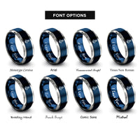 font options for inside engraving on blue & grey orbiter shuttle rings