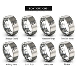 font options for inside engraving on silver orbiter shuttle rings