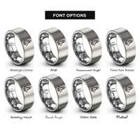 font options for inside engraving on silver orbiter shuttle rings