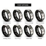 font options for inside engraving on black & gray orca rings