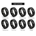 font options for inside engraving on black orca rings