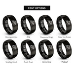 font options for inside engraving on black orca rings