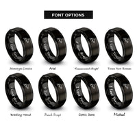 font options for inside engraving on black orca rings