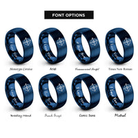 font options for inside engraving on blue ordinal letters rings