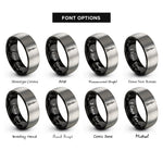 font options for inside engraving on black & gray oriental pearl tower rings
