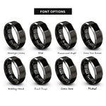 font options for inside engraving on black & grey oriental pearl tower rings