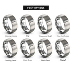 font options for inside engraving on silver oriental pearl tower rings