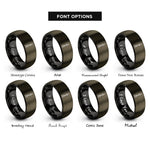 font options for inside engraving on gunmetal & black oriental pearl tower rings